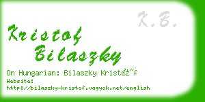 kristof bilaszky business card